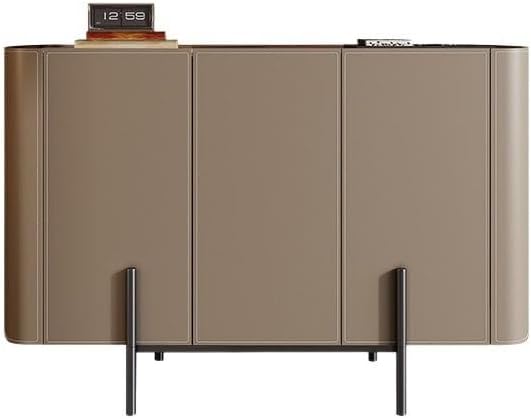 Aparadores para Comedor Saddle Leather Dining Side Storage Furniture Home Solid Wood Porch Wall Drawer Bedroom Bed End High TV Cabinet Bufetera(120x40x80cm)
