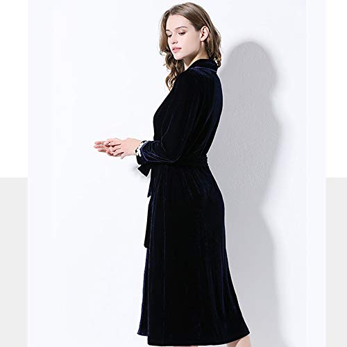 Chemise de nuit mi-longue en velours et dentelle délicate premium - 7