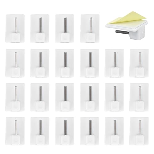 30PCS Ganci Autoadesiva per Tende di Rete Canne Ganci per Tende Plastica Ganci Autoadesivi Bianchi per Muro Parete Tende