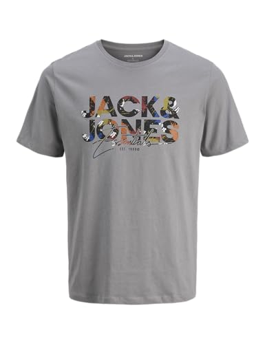 JACK & JONES Jjgeplas tee SS Crew Neck PLS - Talla Grande, Ultimate Grey, 5XL