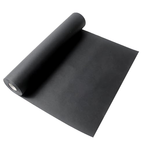 44cm*10m Kraftpapierrolle, 1mm dick Schwarzes Kraftpapier, Packpapier rolle zum Verpacken von Geschenkverpackungen, Paketen, Wandkunst, Basteln, Pinnwänden, Bodenbelag