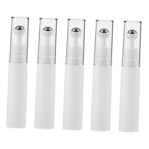 Ipetboom 5 Piezas En Rollo Crema Para Los Ojos Botellas De Aceite Esenciales Botella De Rodillo Recargable Botella De Bola Recargable Dispensador De Cosméticos Vacío