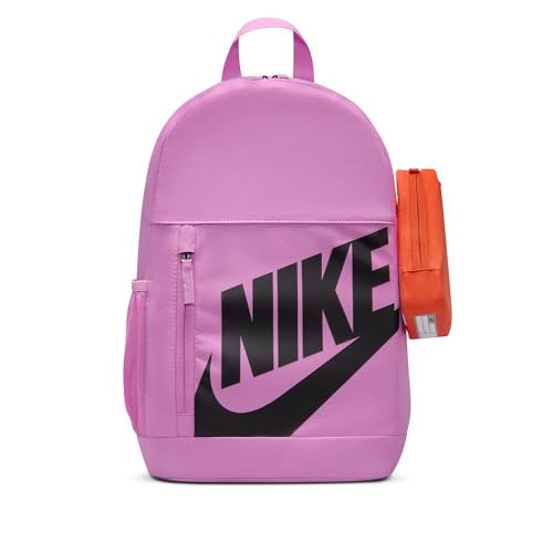Nike Mochila Elemental Infantil Unissex (20L) (Pequena Grande, Magenta Claro/Laranja/Preto, Tamanho Único