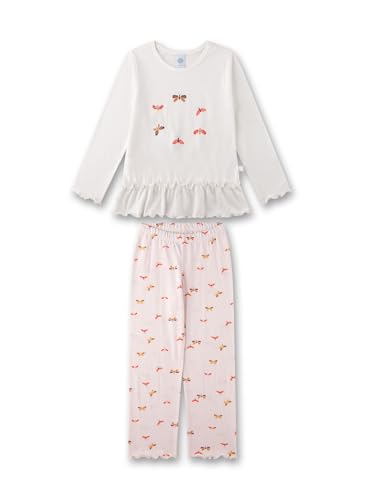 Sanetta Mädchen-Schlfanzug Off-White | Hochwertiger und bequemer Schlafanzug aus Baumwoll-Modal-Mix für Mädchen. Pyjamaset für Mädchen 116