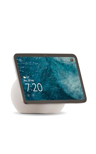 Image of Amazon Echo Show 8 (newest model), vibrant 8.7 inch HD display with spatial audio & Alexa, new sleek design, smart home controls, 2x bass speaker, 13 MP camera, bluetooth, Glacier White