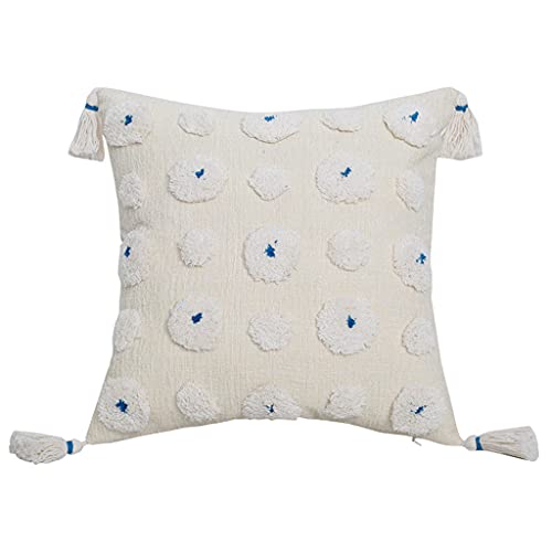 北欧織スローピローケースタフテッドドットスクエアクッションコーブ北欧織スローピローケース