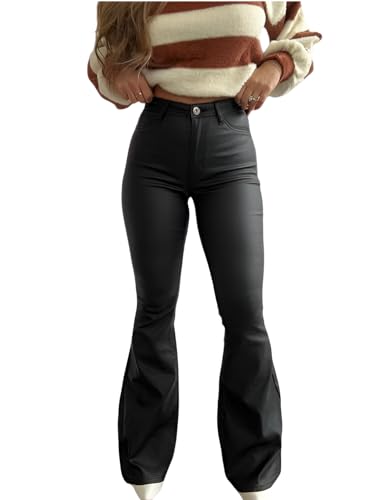 Willow Boutique High Waist Black Leather Pants Women |