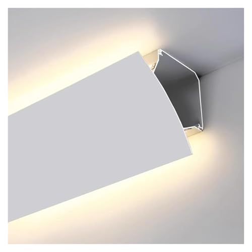 DXYOYONGMZ LED Channel, LED Strip Diffuser Channel, Home Decor Indirect Lighting Crown Molding for Ceiling/Wall Corner, Surface-Mounted Led Light Channel Trim White