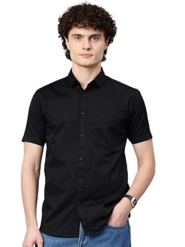 Image of Majestic Man Slim Fit Pure Cotton Half Sleeve Solid Casual Shirt