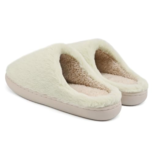 Image of Women's Men's Preppy Happy Face Slippers Comfy Warm Plush Slip-On House Slipper for Winter Indoor Soft Cushion Non-slip Fluffy Slides Slippers