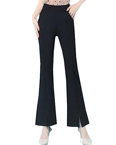 Betusline Women's High Waisted Flared Cropped Pants Stretch Pull On Work Pants2