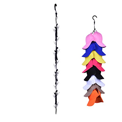 LEVOSHUA Hat Organizer Hanger, 16 Baseball Cap Holder, Hat Storage for Closet