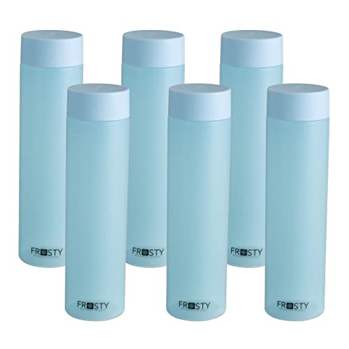 Image of Frosty Unbreakable Round Water Bottle 1 Litre | Set of 3 | Plastic Water Bottle | Office Bottle | Gym Bottle | Home | Kitchen (1.00, BLUE, 3, FROSTY - R)