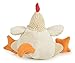 goDog Checkers Fat Rooster Squeaky Plush Dog Toy, Chew Guard Technology - White, Large