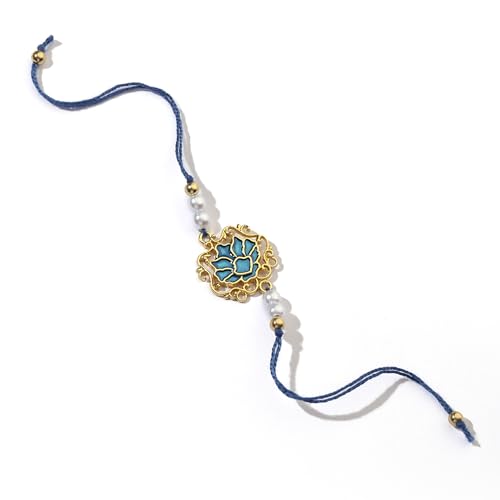 Image of Salty Rakhi for Brother & Bhaiya Bhabhi | Wrist Band Gift Pack for Sister, Bro, Bhaiya and Bhabhi | Bracelet for Men, Women | Fancy Jewellery Combo Gifts | Gift for Rakshabandhan | Traditional Rakhi Gift