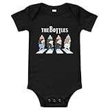Little Groupies THE BOTTLES Baby Onesie, 100% Cotton, Sizes 3-24m, Unisex-Babies, Rock Band Baby Bodysuit (Black, 3-6 months)