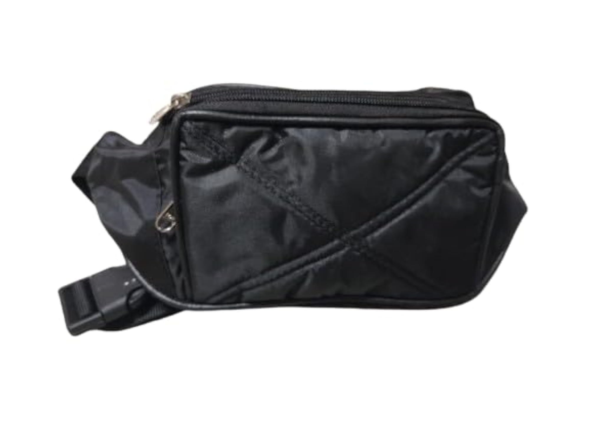 Black Adjustable Strap Waist Fanny Pack, Travel Handy Bag