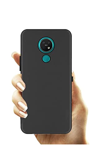 Image of Mobile Back Cover Case for Nokia 7.2 (Silicone Case|CameraProtection|Black SC1510)