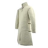 AnNafi Medieval Gambeson Thick Padded Long Coat with Full Sleeves Armor Aketon Jacket Armor Costume...