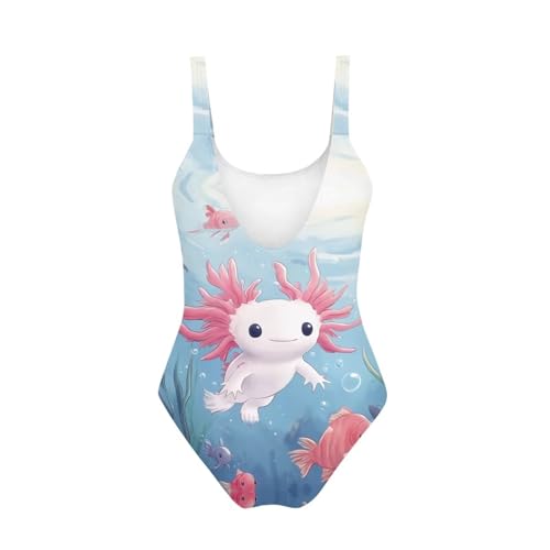Image of One Piece Bathing Suit for Teen Girls Comfy Crewneck Backless Bathing Suit
