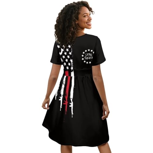 Image of Women's Summer Formal Dresses Short Sleeve Wrap V Neck Dresses Bridesmaid Wedding Guest Dress with Pockets