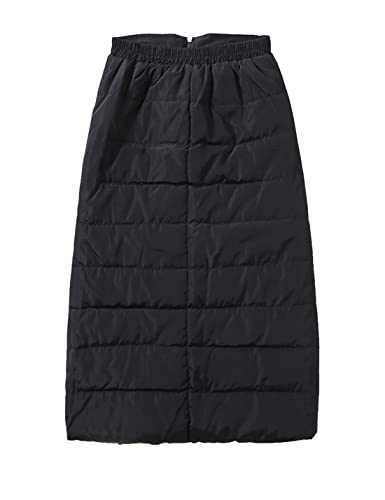 Womens Insulated Down Skirt Winter Warm Zip Front Padded Puffer Quilted Skirt with Pockets2