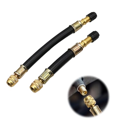 2 Pièces Extension de Valve de Pneu, Rallonge Valve Pneu Multisurface en Caoutchouc Adaptateur Fiable Flexible Gonflage Facile des Pneus Compatible Moto...