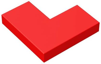 WEBRICK Azulejo clásico de esquina de 2 x 2, 100 piezas rojas, compatibles con piezas y piezas Lego 14719 (color rojo)