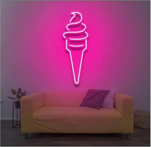 Néon LED crème glacée et lampe d'ambiance pour décoration murale d'été