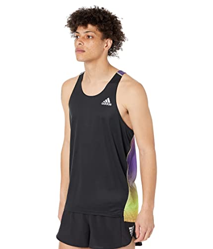 adidas Own The Run Color-Block Singlet Black/Purple Rush/Pulse Lime/Acid Red LG