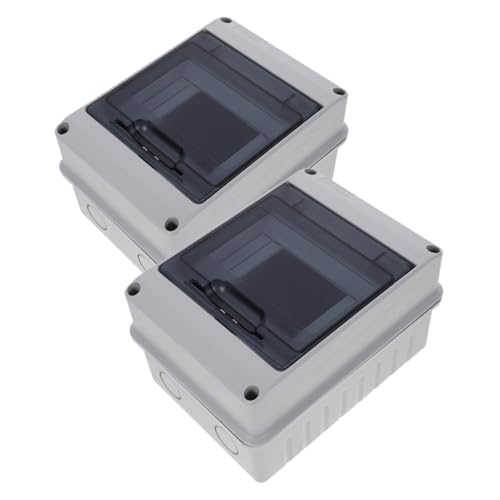 Happyyami 2個 防水防塵路配電保護箱 透明カバー付き多路電気ボックス 屋内外対応 工業 商業 住宅用マルチ接続配線盤
