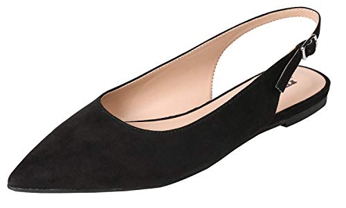 Feversole Womens Flat Pointed Toe Slingback Shoes,...