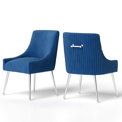 SEYNAR Lot de 6 chaises de salle à manger - Style moderne - En velours rembourré - Avec barre...