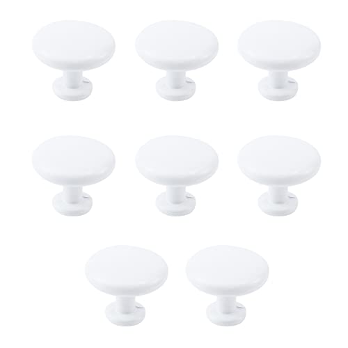 Wdonay 1 Inch Cabinet Knobs Aluminum Alloy Cupboard Knob Round Drawer Pulls Handle For Kitchen Bathroom Bedroom (White) 8 Pcs #TOP11