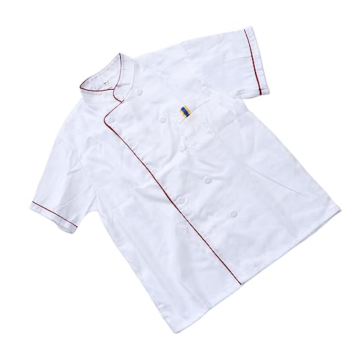 WOFASHPURET Unisex Summer Short Sleeved Catering Jacket Casual Loose Chef Shirt for Bakery and Restaurant White Practical Oil Easy to Wash for Kitchen Use