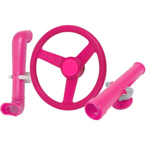 Swing Set Stuff Inc. Periscope Telescope and Steering Wheel Kit SSS Logo Sticker Swing Set Attachment, Pink
