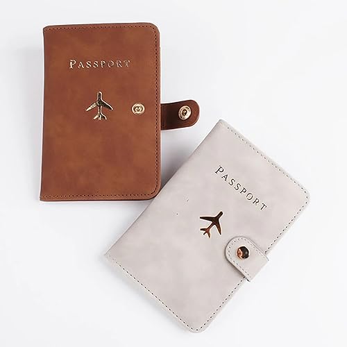 Image of House of Quirk Passport Holder Cover, PU Leather Passport Cover Case Organiser with Wallet for Credit Card, Money, Business Cards, Passport for Women Men (with Lock Brown)