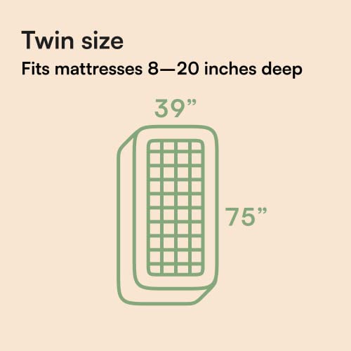 Bamboo Twin Mattress Topper - Thick Cooling Breathable Pillow Top Mattress Pad for Back Pain Relief - Deep Pocket Topper Fits 8-20 Inches Mattress (Viscose Made from Bamboo, 39x75 Inches)