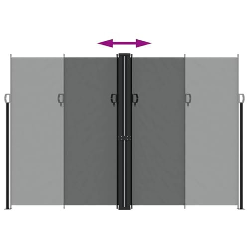 Store latéral extensible anthracite 220x1000 cm en polyester