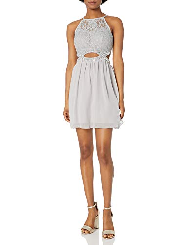 speechless sleeveless embellished party dress juniors Amazon.com: Speechless Junior's High Neck Party Dress with Peek-A-Boo  Jeweled Waist Silver : Clothing, Shoes & Jewelry