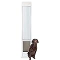 PetSafe 1-Piece Sliding Glass Pet Door for Dogs & Cats - Adjustable Height 75 7/8" to 81"- Large-Tall, White, No-Cut Install, Aluminum Patio Panel Insert, Great for Renters or Seasonal Installation