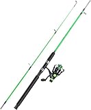 Yun Nong Spinn-Angelruten- und Rollen-Kombination, 2-teiliges Graphit-/Glas-Mischgewebe, Reiserute, langlebige Rute und Spulen-Set mit korrosionsbeständigen Komponenten für Wels, Barsch, Forelle