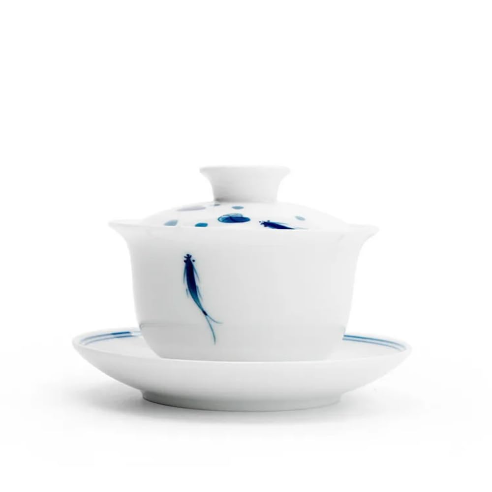 Gaiwan en porcelaine blanche de 140 ml bol en céramique peinte à la main cadeau idéal