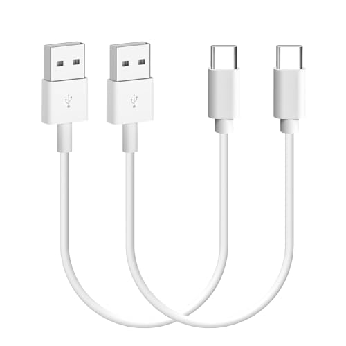 USB Type C ケーブル 0.5m 短い 2本セット【3A出力で超急速充電 USB2.0準拠品 】LpoieJun タイプC (USB A to USB C)ケーブル 高耐久TPE素材 スマートフォン/タブレット/ゲーム機のタイプｃ機種に対応 ホワイト