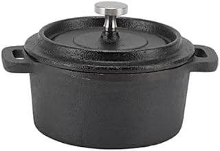 Cast Iron Dutch Oven with Lid Outdoor Deep Camp Pot for Camping Fireplace Cooking BBQ Baking Campfire(Diameter3.9in)
