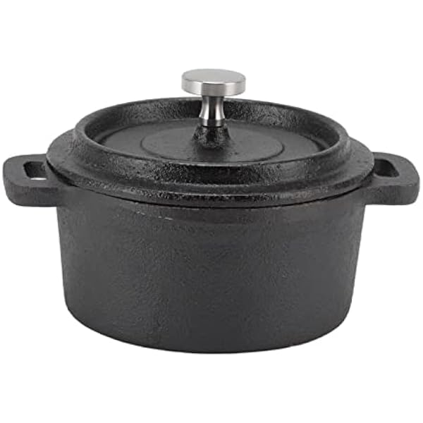 Żeliwny Piekarnik Holenderski Podwójnie Pogrubiony Uchwyt do Powolnego Gotowania, Pieczenia i Nie Tylko do Domowej Kuchni Gazowy Piekarnik Elektryczny (Średnica 20CM)