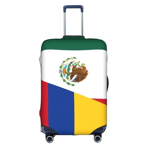 Travel Luggage Cover Half Mexico Half Colombia Flag Fashion Washable Baggage Suitcase Protector Fit For Luggage Large