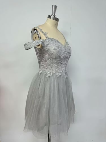 kosoze Sparkly Floal Homecoming Dresses Applique Tulle Sweet 16 Dress A Line Beaded Short Prom Party Gowns4