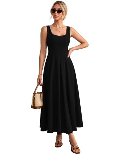 Image of Solid Fit and Flared Round Neck Midi Dress for Women's & Girl's
