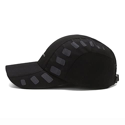 Clape Running Baseball Cap Lightweight Quick Drying Summer Sports Sun Caps Breathable Outdoor Visor Hat (Cp23-Black) #TOP2